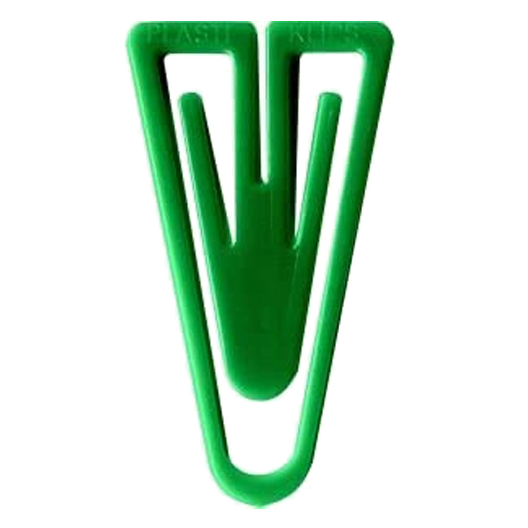 Laurel | Triangular | Paper Clips | Crystal Green | Pack of 1 Clips | 110mm