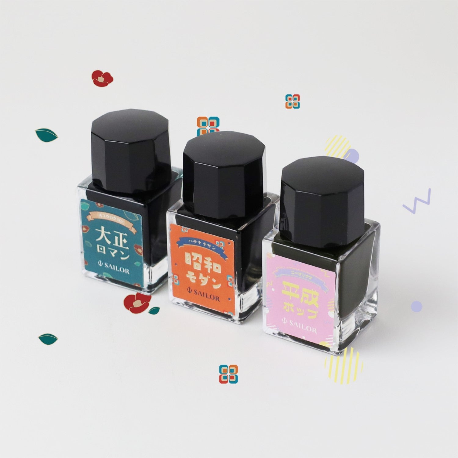 10x3 Retro Fountain Pen Bottle Ink 10ml 3-Color Set