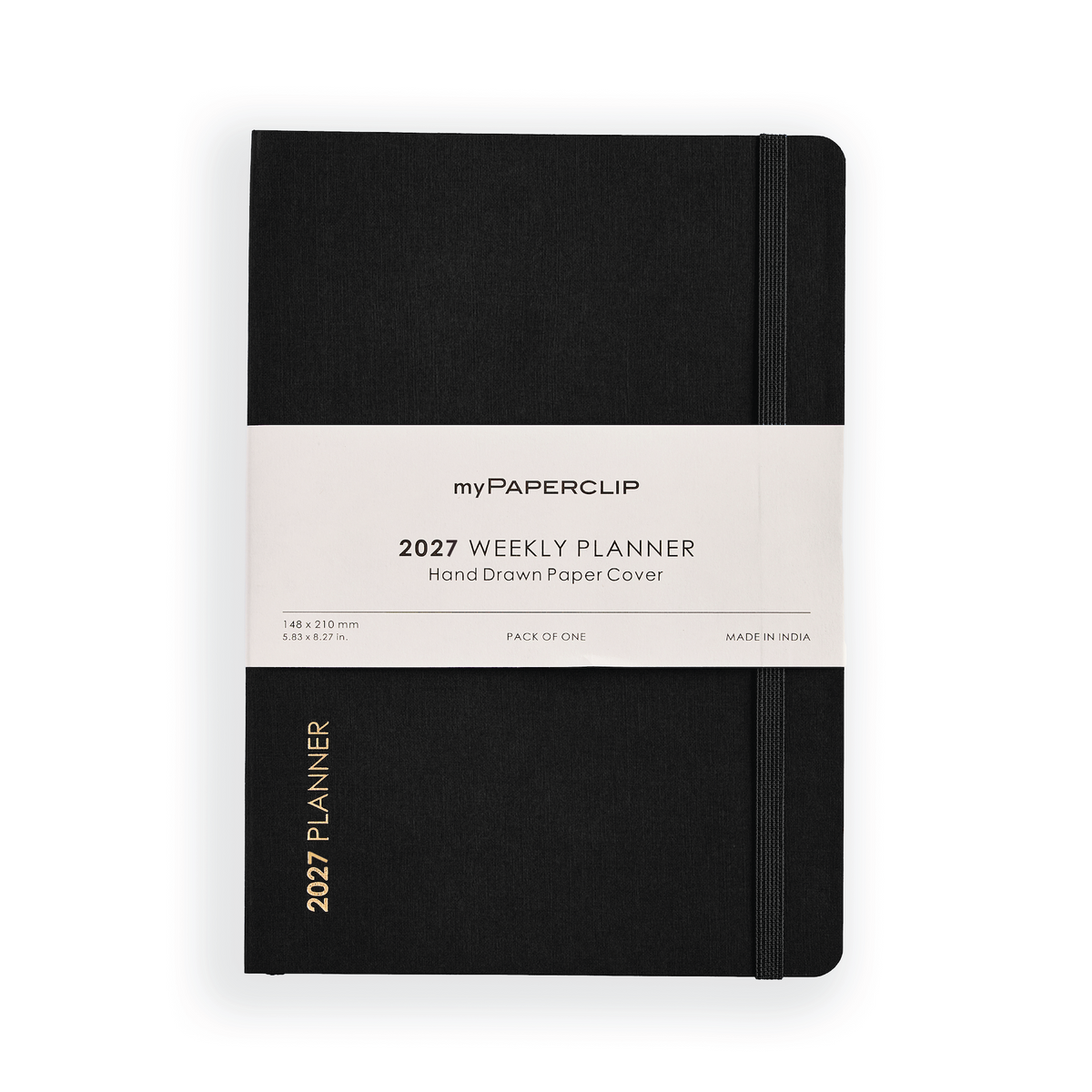 2027 Weekly Planner A5 Model D1 (Soft Cover) - Black
