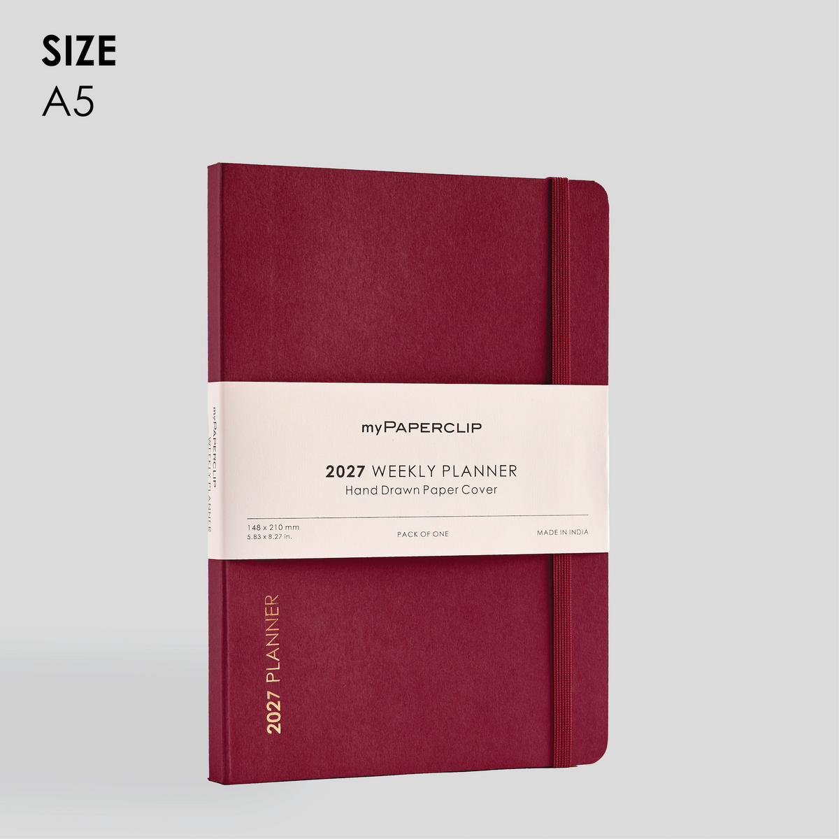 2027 Weekly Planner A5 Model D1 (Soft Cover) - Claret