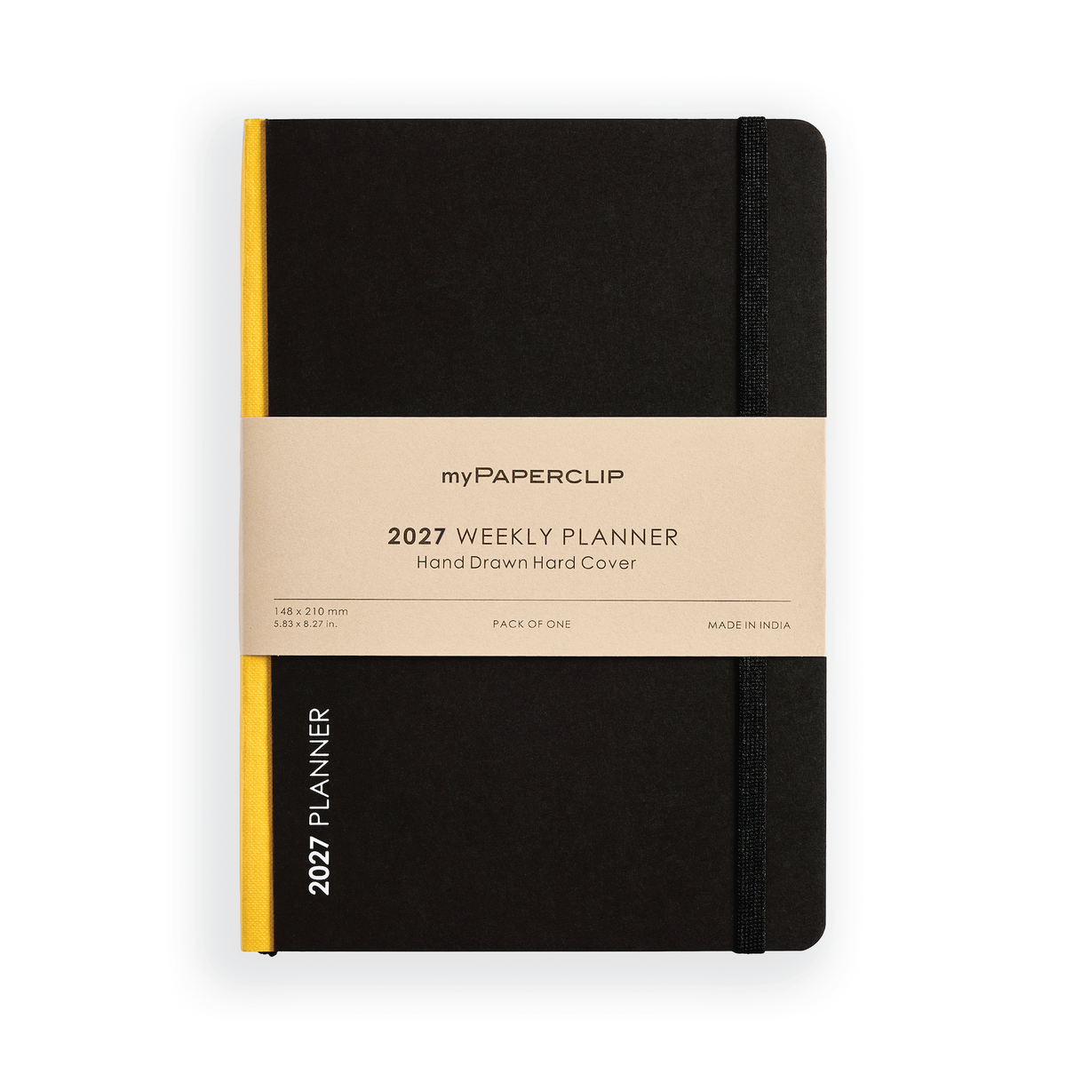 2027 Weekly Planner A5 Model D2 (Hard Cover) - Yellow