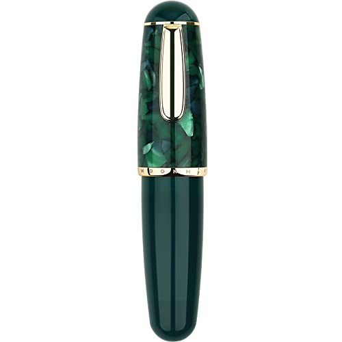 Moonman Q1 Mini Eyedropper Filling Fountain Pen, Iridium Nib Pocket Pen with Gift Box, Palm Short Writing Set for Travel (Green,Extra Fine Nib 0.3mm)