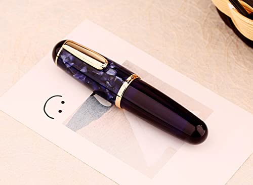Moonman Q1 Mini Eyedropper Fountain Pen – Fine Nib, Purple Acrylic, Pocket-Size Writing Set