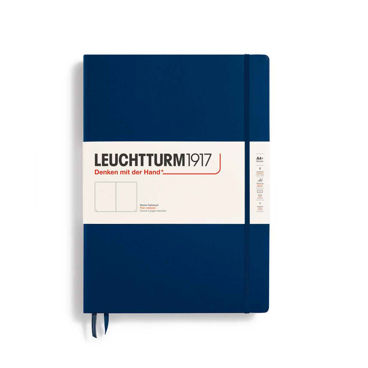 LEUCHTTURM1917 Master Classic Hardcover Notebook (A4+), Plain, 235 Pages - Navy