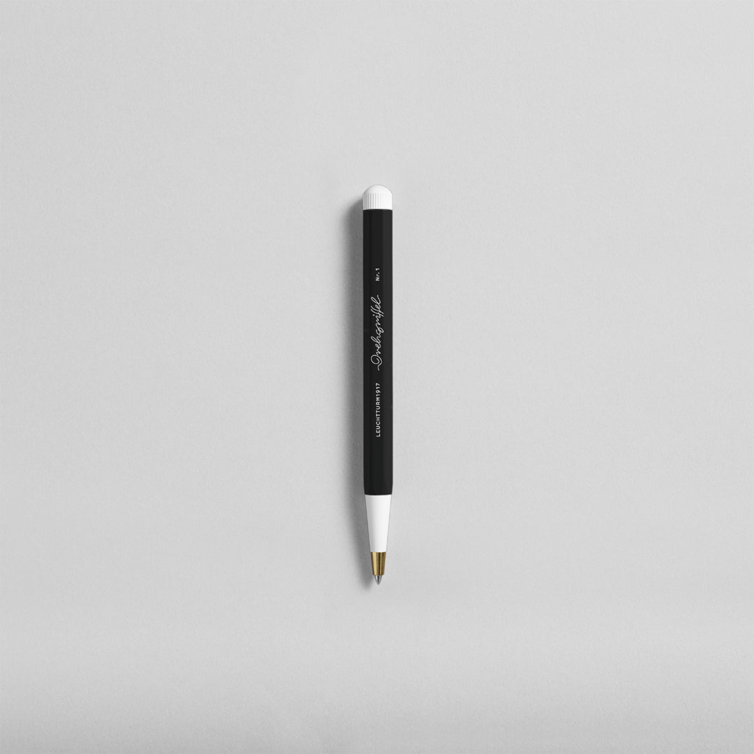 LEUCHTTURM1917 Ball Point Pen with Royal Blue Ink | Drehgriffel No. 1 | Black | Twist Mechanism