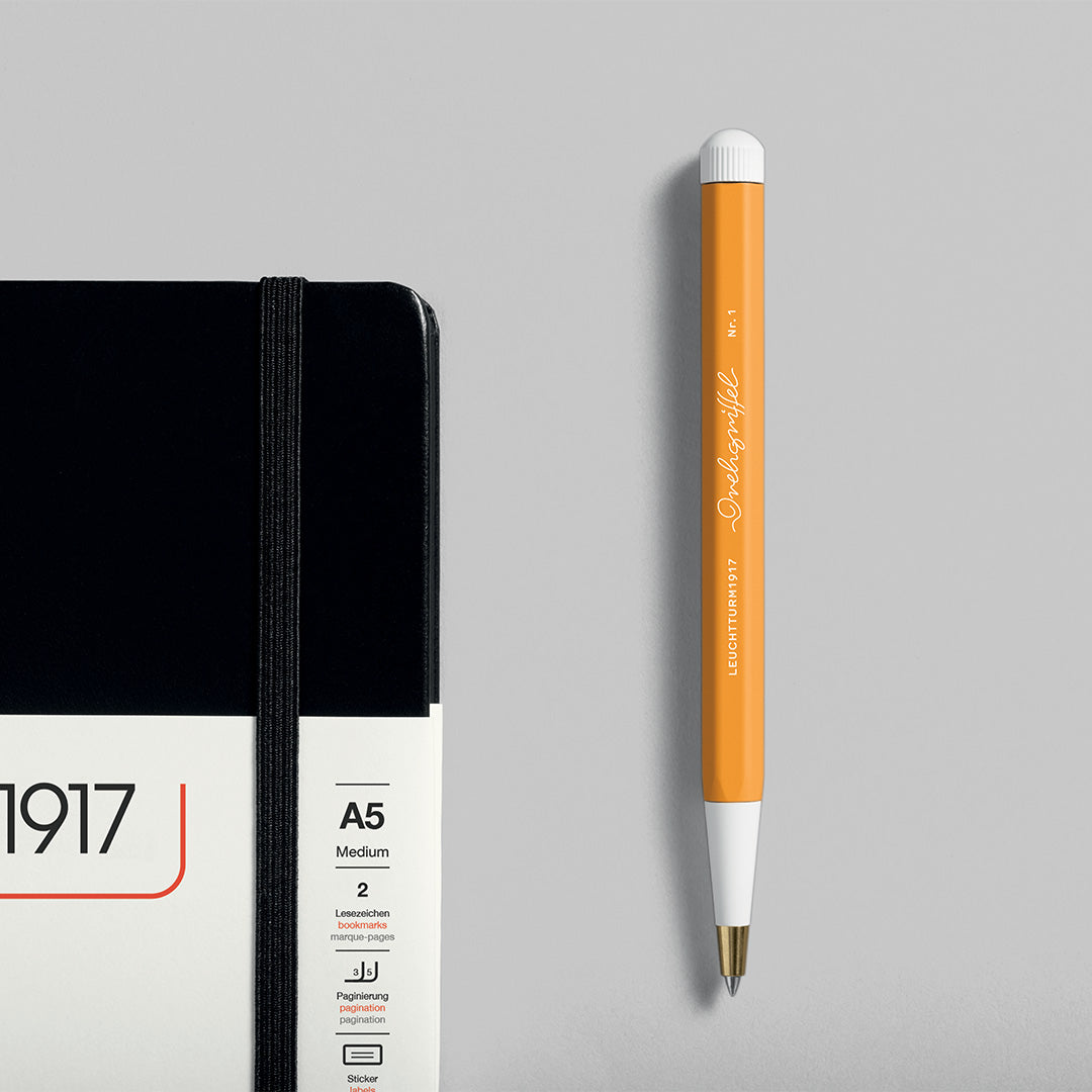 LEUCHTTURM1917 Gel Pen with Document Proof Black Ink | Drehgriffel No. 1 | Rising Sun Orange| Twist Mechanism