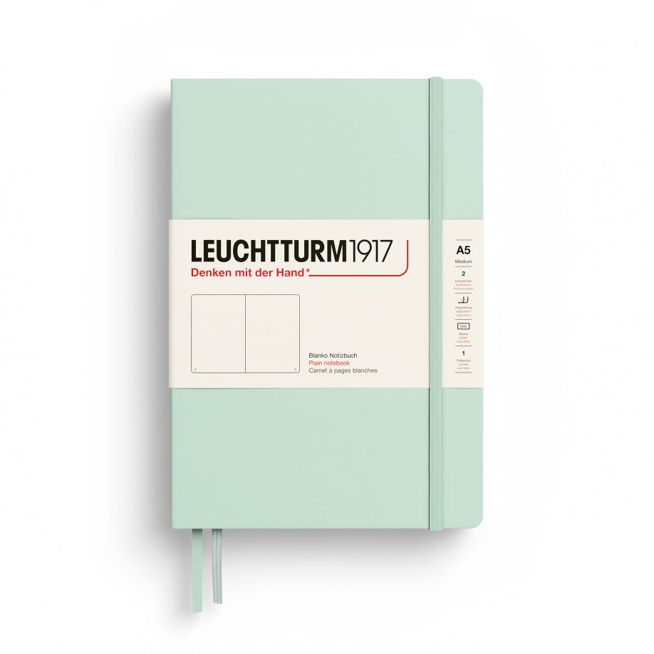 LEUCHTTURM1917 Hardcover Notebook Medium (A5), Plain, 251 Pages - Mint Green