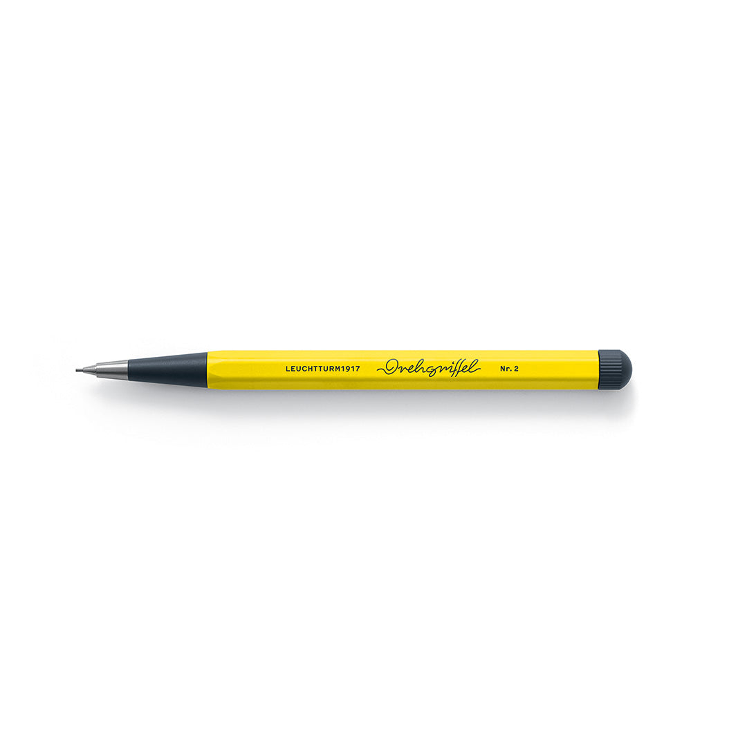 LEUCHTTURM1917 0.7mm Mechanical Clutch Pencil | Graphite HB Lead | Drehgriffel No. 2 | Lemon Yellow | Twist Mechanism