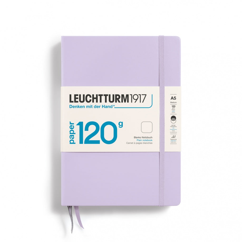LEUCHTTURM1917 120G Edition Hardcover Notebook Medium (A5), Plain, 203 Pages - Lilac