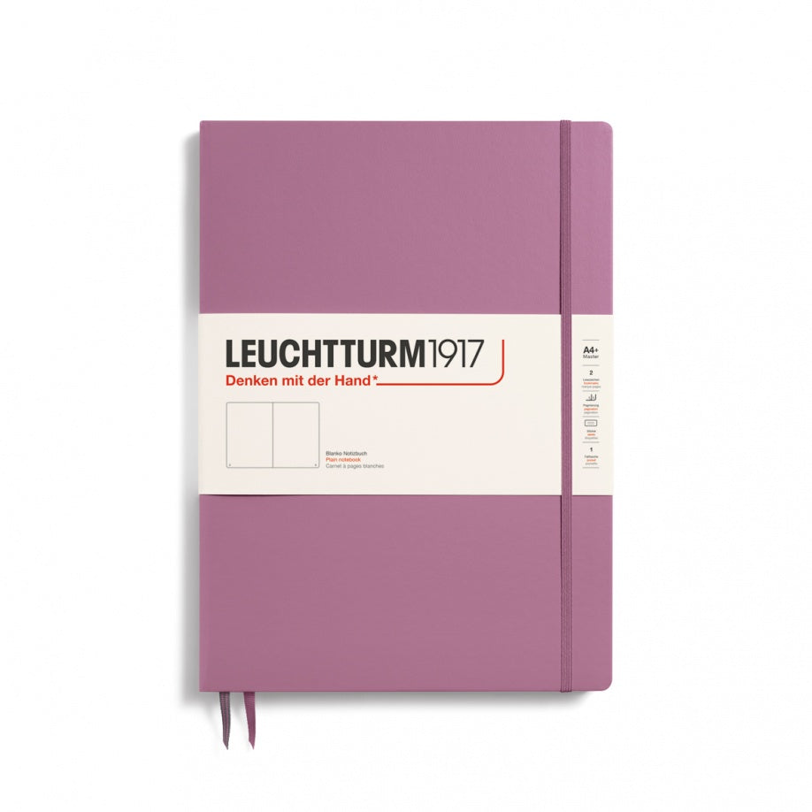 LEUCHTTURM1917 Master Slim Hardcover Notebook (A4+), Plain, 123 Pages - Dusty Rose