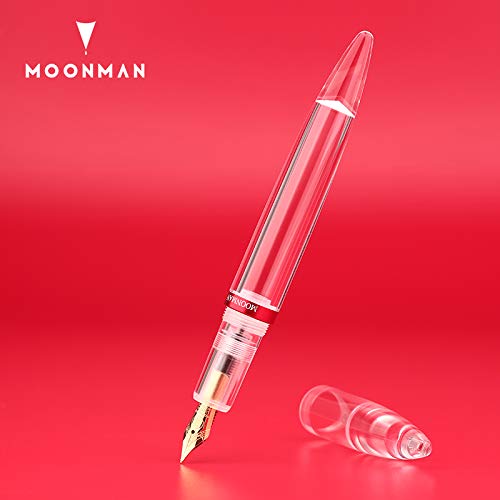 Moonman M2 Acrylic Transparent Eyedropper Fountain Pen – Fine Nib 0.5mm, Large Ink Capacity