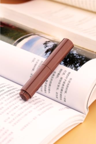 Moonman Wancai Mini Fountain Pen, Extra Fine Nib Maillard Brown Acrylic Travel Pocket Pen, short Size Eyedropper Ink Bottle Filling