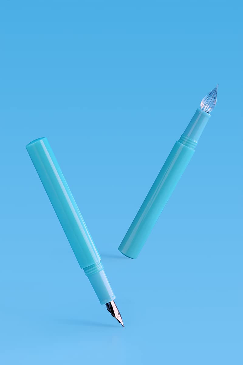 Moonman N6 Fountain Pen - Extra Fine Fude Nib/Glass Dip Nib - Blue