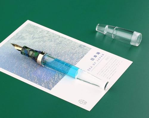Moonman S5 Fountain Pen Extra Fine Nib +Two Additional Nibs (Bent and Broad) Clear Transparent Acrylic Eyedropper Filling