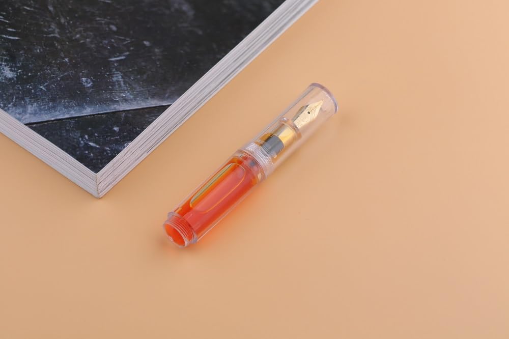 Moonman Wancai Mini Fountain Pen, Extra Fine Nib – Clear Acrylic Travel Pocket Pen