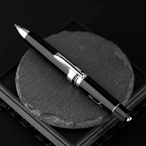 Moonman A3 Retractable Fountain Pen Extra Fine Nib With Box, Black Ink Pen With Converter Writing Set (Silver Clip Version)