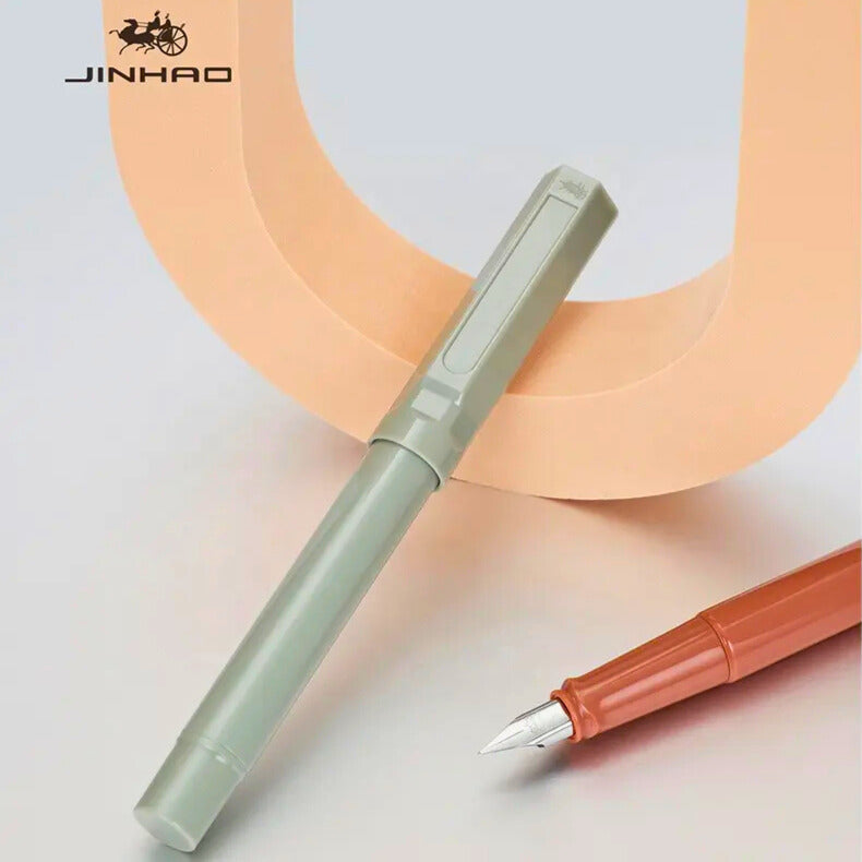 Jinhao 62 Resin Fine Nib Fountain Pen with Converter – Click-Off Cap Calligraphy Writing Pen for Students and Professional Signatures