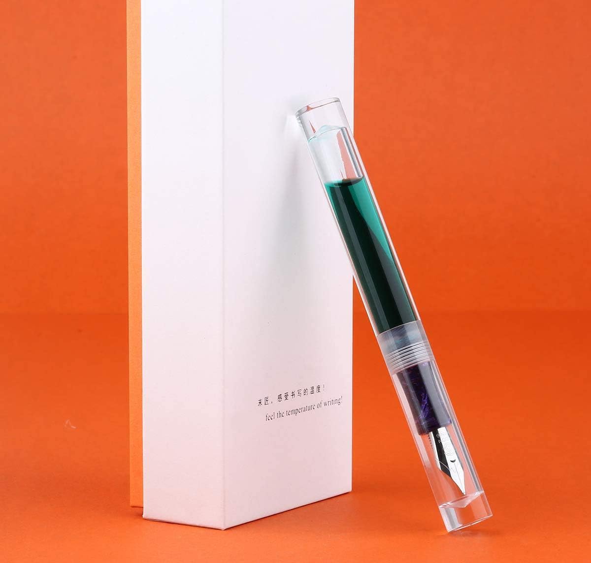 Moonman C1 Eye Dropper Filling Fountain Pen Fully Transparent Large-Capacity Ink Storing with Converter Iridium Fine 0.7mm Gift Set