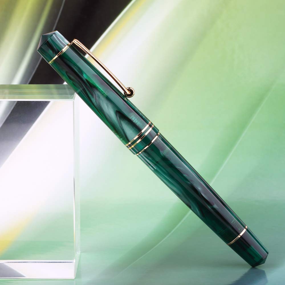 Moonman M800 Green Acrylic Fountain Pen, Fine Nib with Converter and Pen Box Set