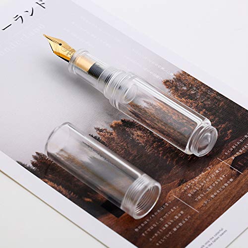 Moonman Fountain Pen Wancai Mini Transparent Clear Pocket-Size Travel Pen (Fine Nib 0.5mm)