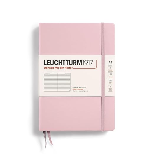 LEUCHTTURM1917 Hardcover Notebook Medium (A5), Ruled, 251 Pages - Powder