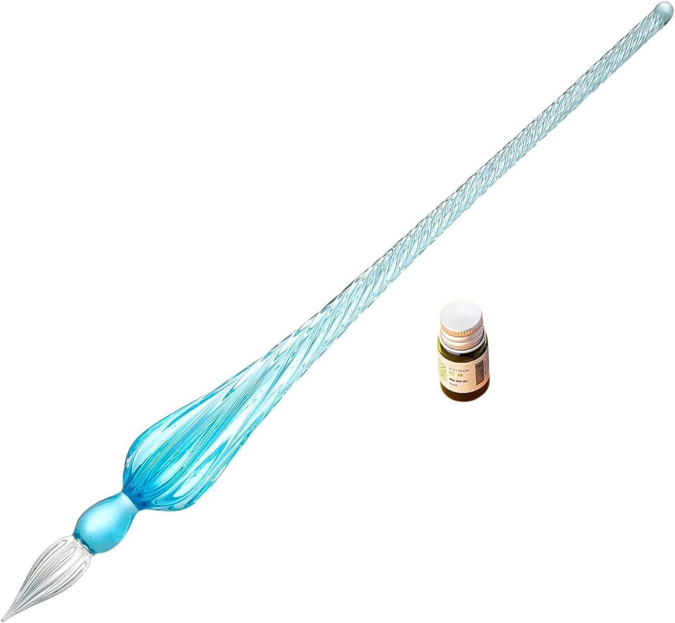 Glass Dip Pen Set – Multicolor Vintage Glass Pen with 1 Ink Bottle & Pen Holder, for Calligraphy, Drawing & Gifting