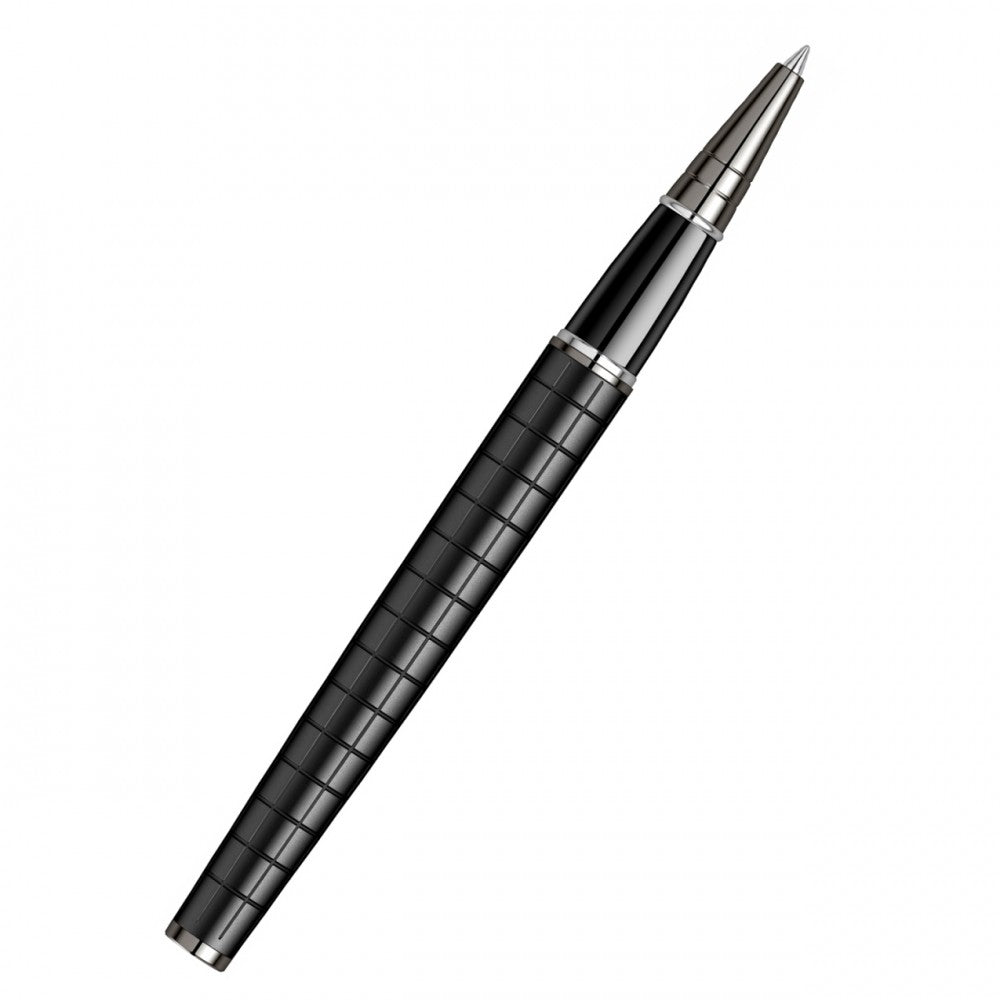 Scrikss | Honour 38 | Matt Black | Roller Ball Point Pen | Checkered Pattern
