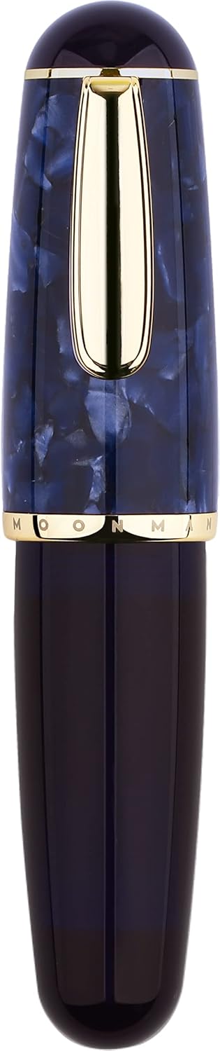 Moonman Q1 Mini Eye Dropper Fountain Pen Extra Fine Nib, Purple Acrylic Palm Short Writing Set with Box