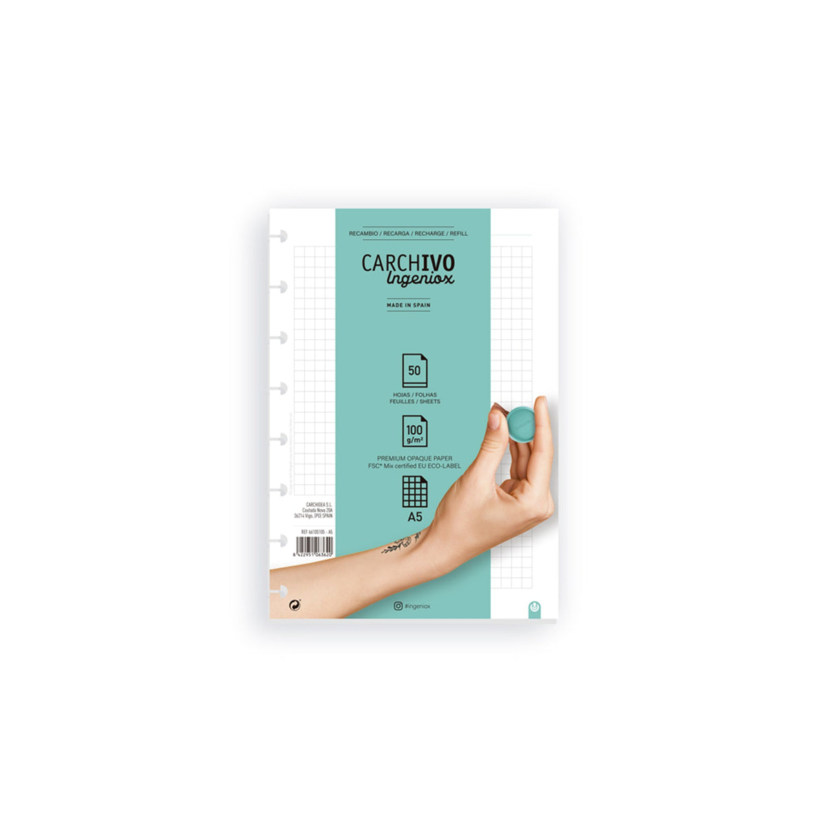Carchivo Ingeniox Notebook Refill - Grid A5
