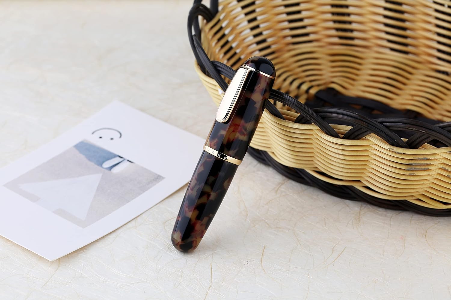 Moonman Q1 Fountain Pen Extra Fine Nib Black Acrylic, Little Fat Man Eyedropper Filling Pocket Pen Large Capacity