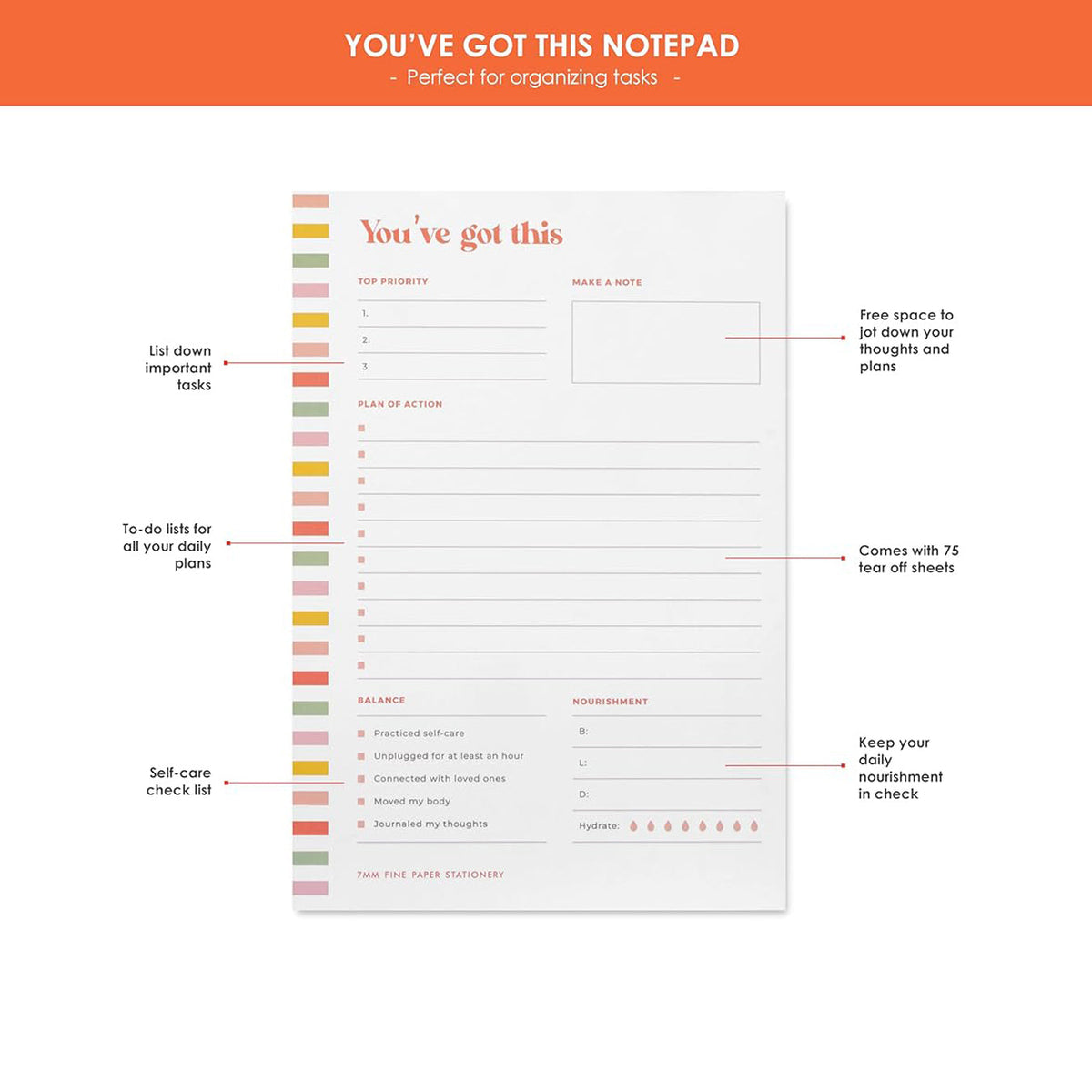 7mm Between the Lines You've Got This Notepad