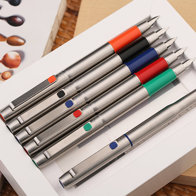 Moonman B25 Spades Ares Fountain Pen – Fine Nib (0.5mm), Stainless Steel