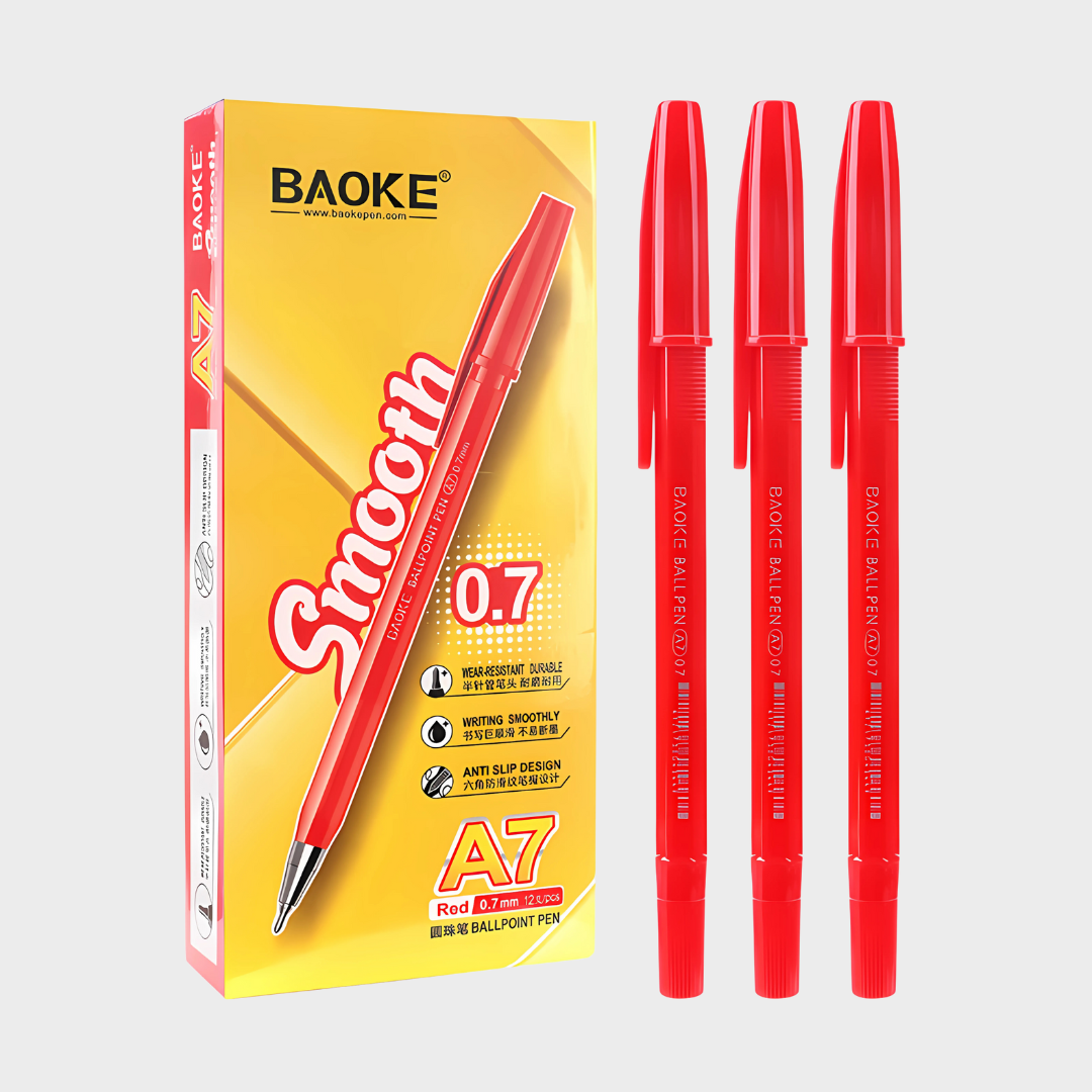 Baoke | Ballpoint Pen | 0.7mm | Red Ink | A7