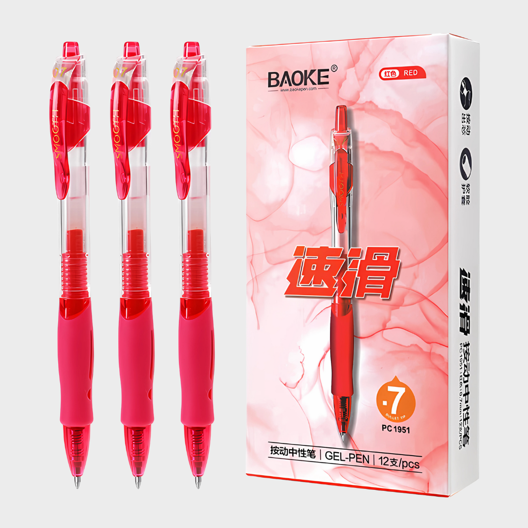 Baoke | Gel Pen | 0.7mm | Red Ink | PC1951