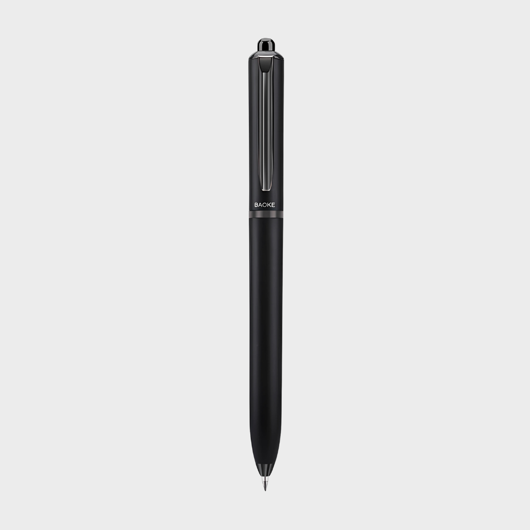 Baoke | Rollerball Pen | 0.5mm | Black Ink | Black Barrel with Shiny Black | BK124
