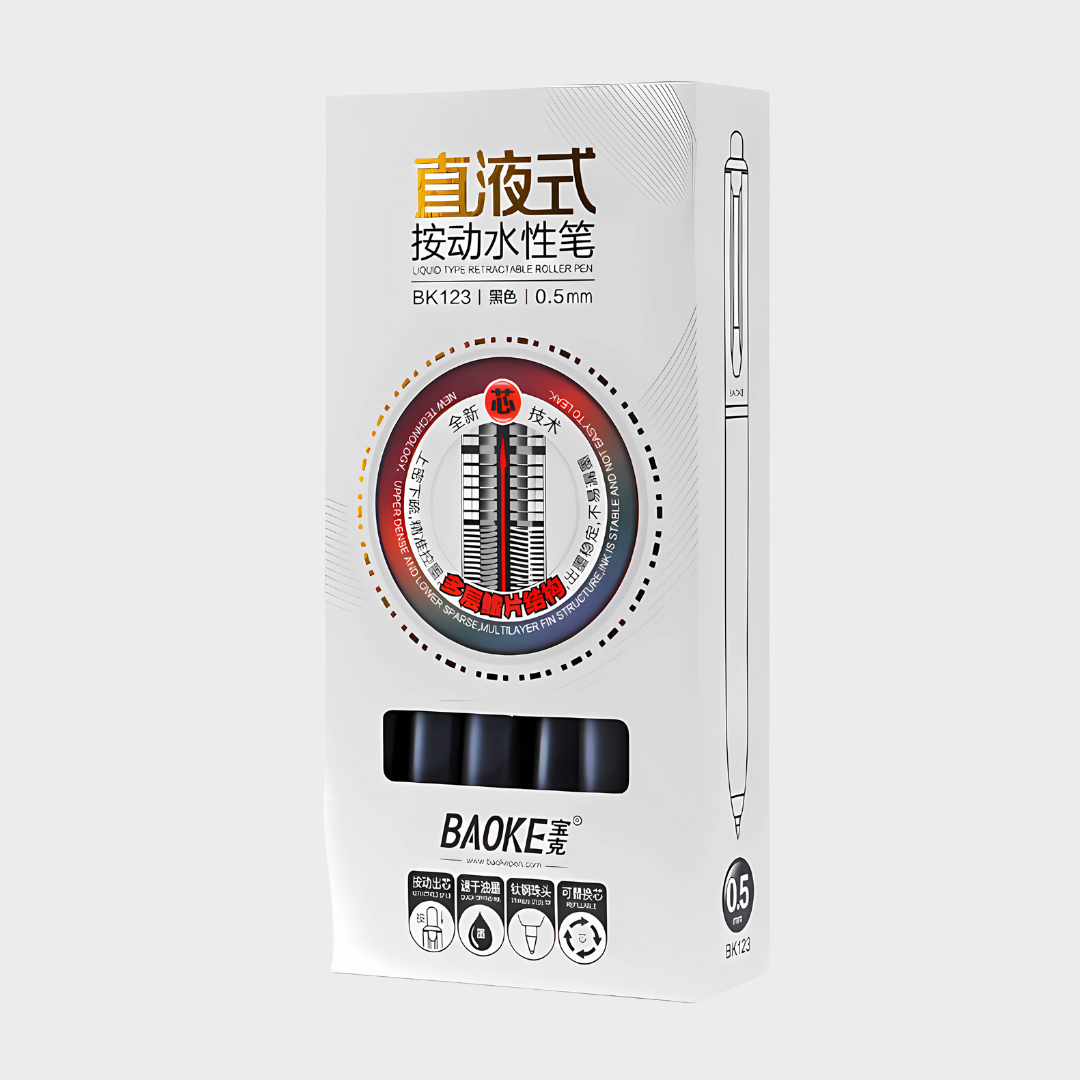 Baoke | Rollerball Pen | 0.5mm | Black Ink | Lake Blue Barrel | BK123