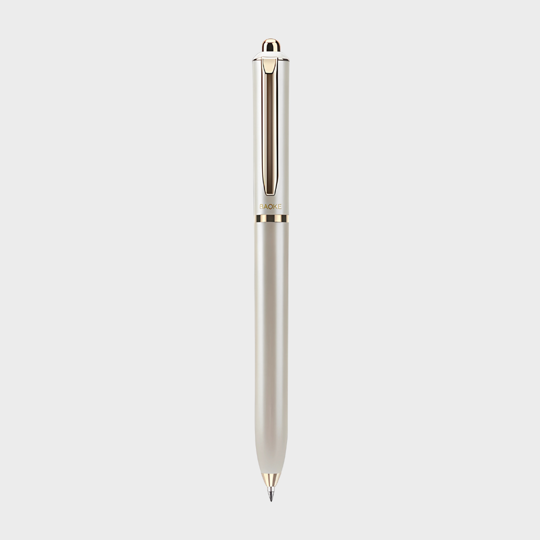 Baoke | Rollerball Pen | 0.5mm | Black Ink | Off-White Barrel | BK123