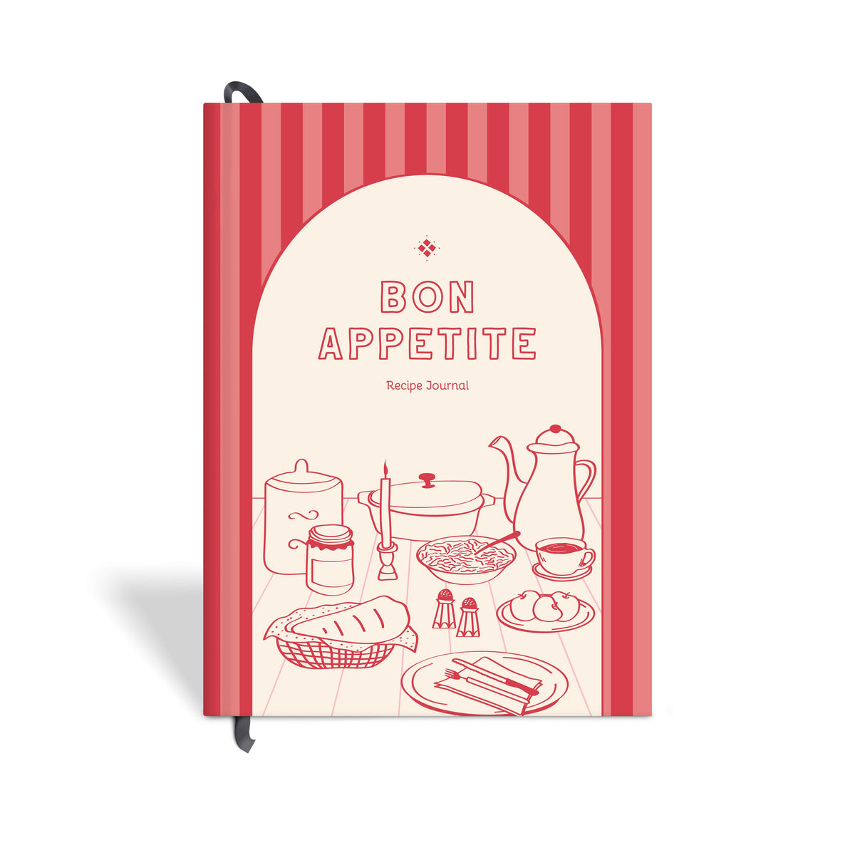7mm Between The Lines Recipe Journal (A5), Bon Appetit, Hardbound - Orange