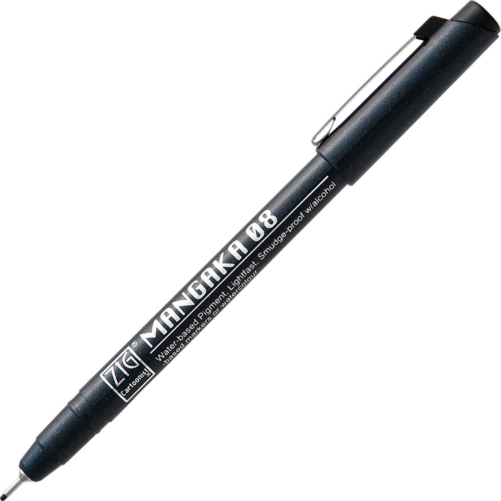 Kuretake | Zig | Cartoonist Mangaka | 08 | Black | CNM-08-010