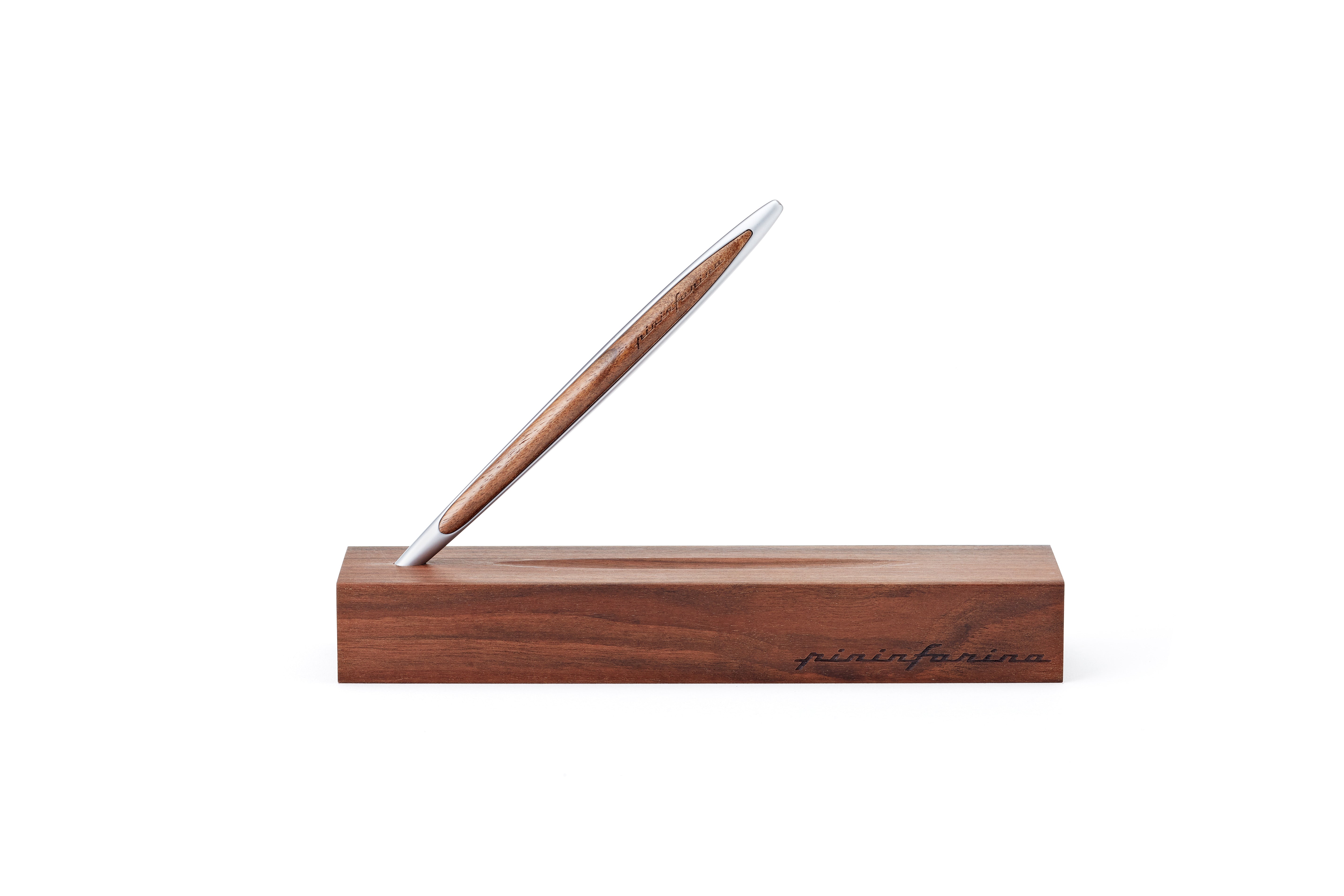 Pininfarina | Cambiano | Aluminium | Classic Ethergraf metal alloy tip | Solid Wood Desk Stand
