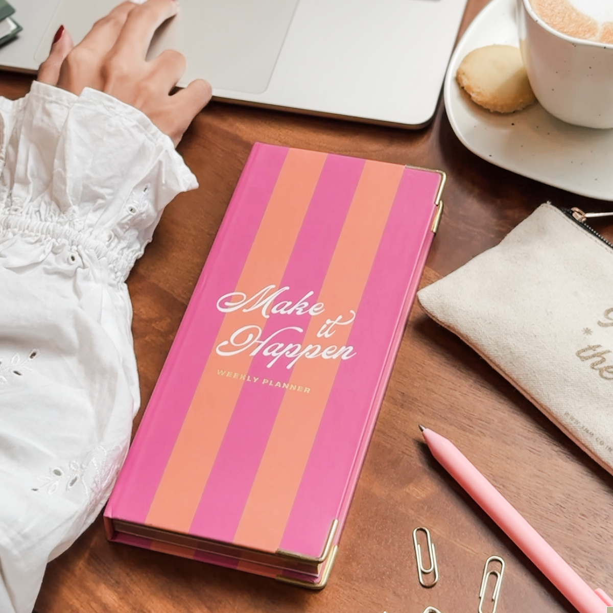 7mm Between The Lines Weekly Planner Pocket, Undated, 120 Pages- Candy Stripes