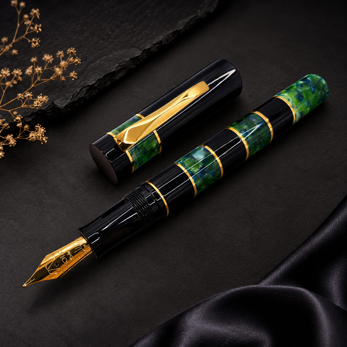 Gioia Penelope Black & Green Fountain pen
