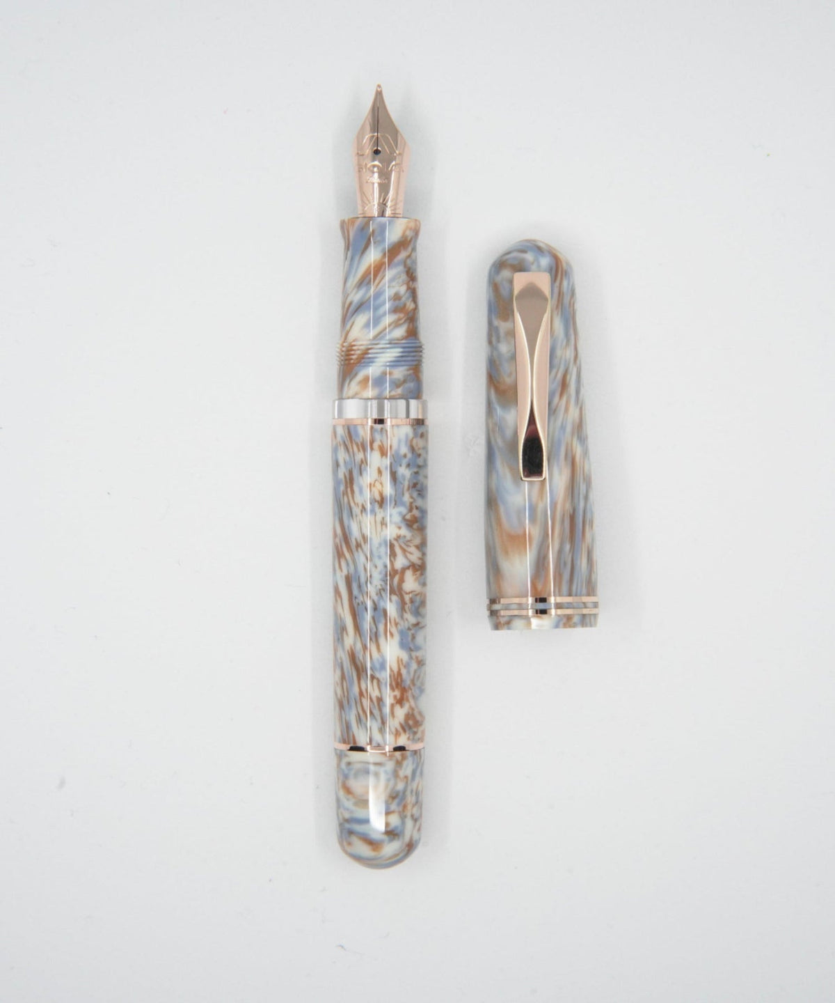 GIOIA Metis Cappuccino Fountain Pen – Rose Gold Trim