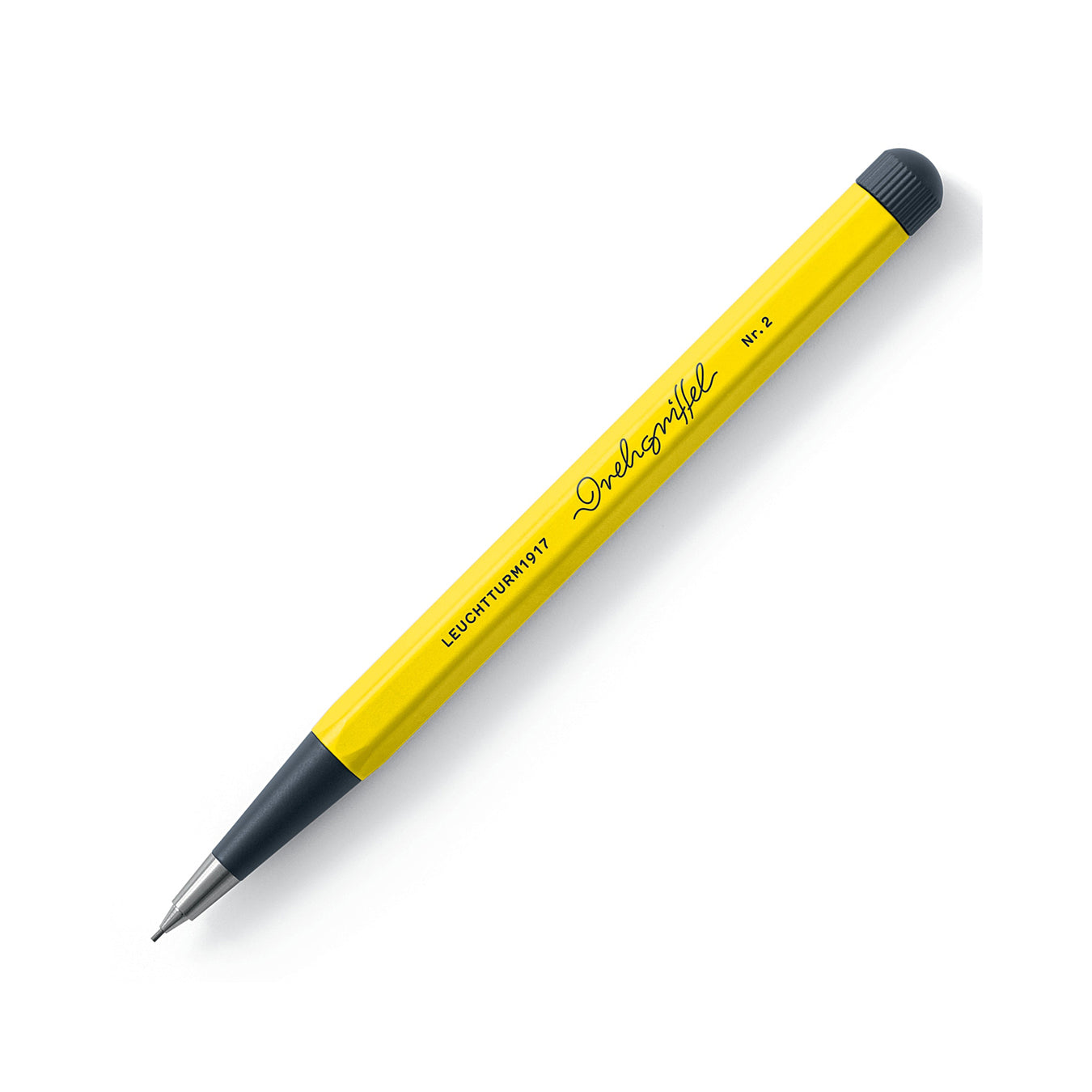 LEUCHTTURM1917 0.7mm Mechanical Clutch Pencil | Graphite HB Lead | Drehgriffel No. 2 | Lemon Yellow | Twist Mechanism
