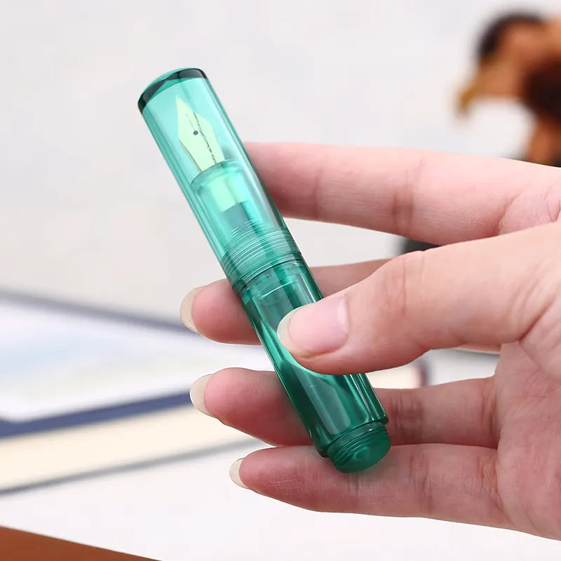 Moonman Wancai Mini Transparent Pocket Fountain Pen - Fine Nib (Green)