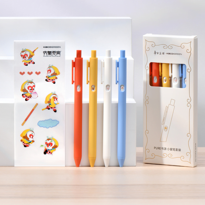 Kaco | Gel Pens | 0.5mm | Pure(Small Window) | Pack of 4 Pens