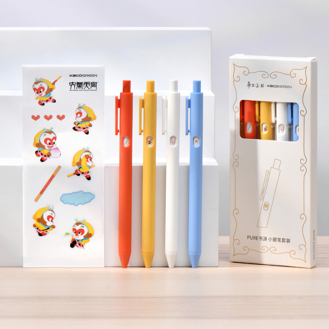 Kaco | Gel Pens | 0.5mm | Pure(Small Window) | Pack of 4 Pens