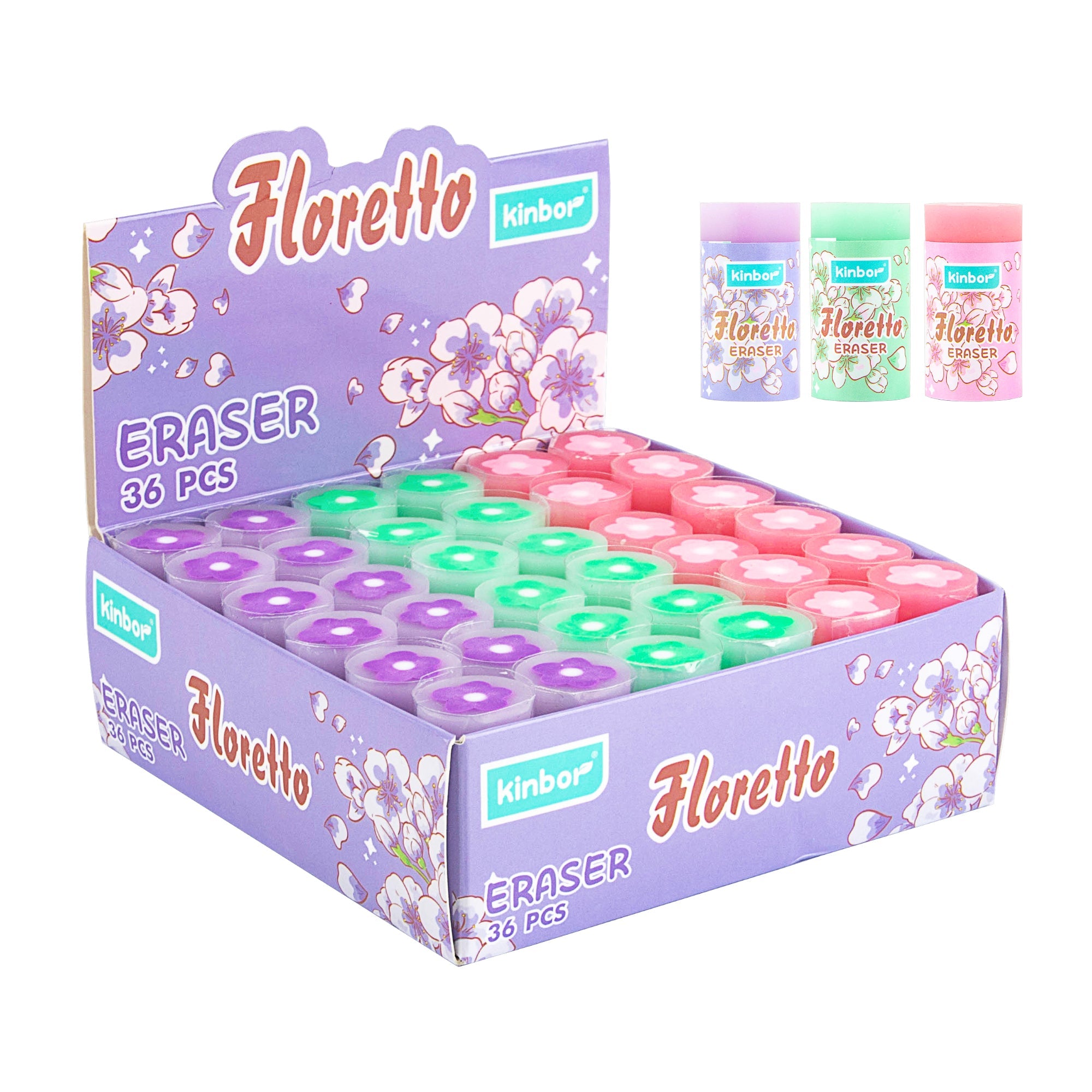 Kinbor Floretto Eraser Soft & Smudge-Free Erasing for School, Office & Art