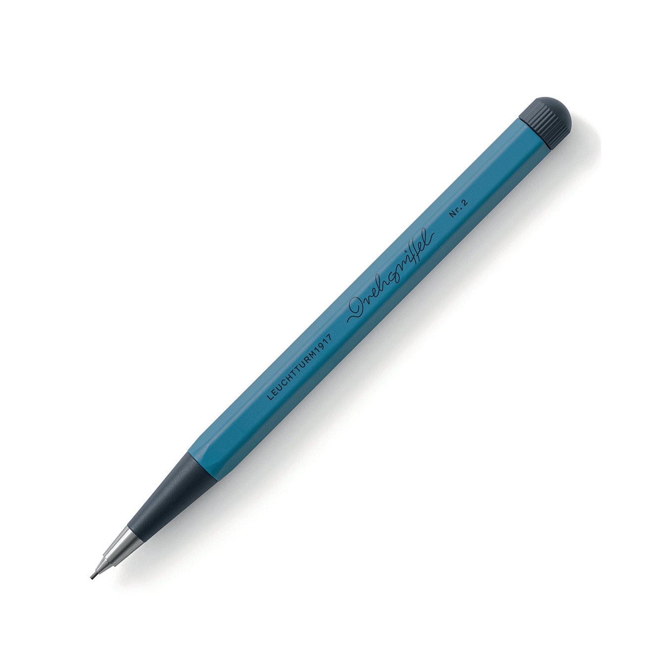LEUCHTTURM1917 0.7mm Mechanical Clutch Pencil | Graphite HB Lead | Drehgriffel No. 2 | Stone Blue | Twist Mechanism