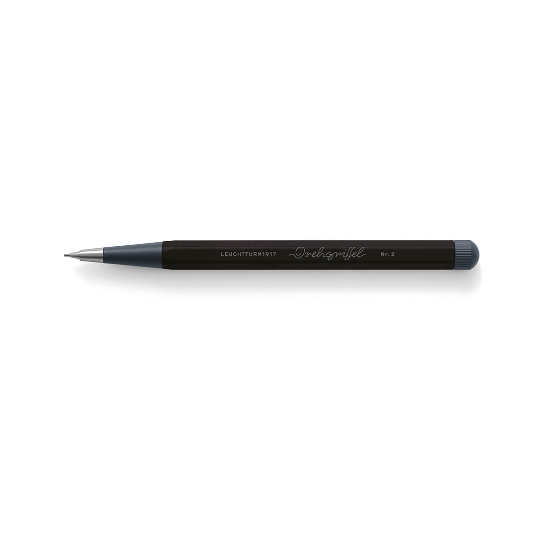 LEUCHTTURM1917 0.7mm Mechanical Clutch Pencil | Graphite HB Lead | Drehgriffel No. 2 | Black| Twist Mechanism